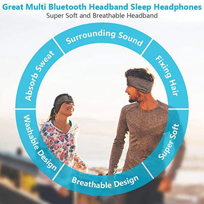 Experience Ultimate Comfort with Bluetooth-Compatible Sports Sleeping Headband - Wireless Headphones & Eye Mask Combination