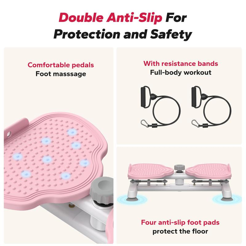 Merach Waist Twist Machine Toned Abs Waist Twister Can Stand with Feet Apart Double Non-Slip No Noise Use Exercise Equipment Abdominal Roller Workout