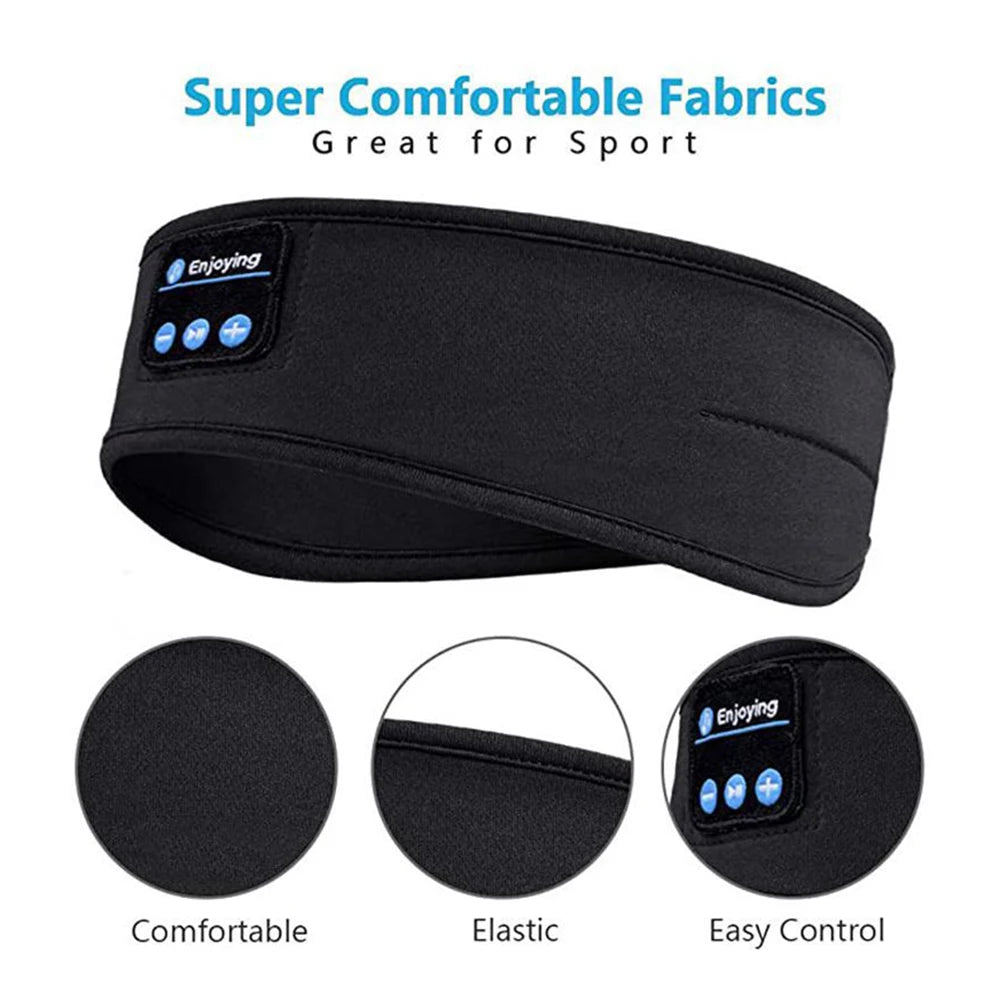 Experience Ultimate Comfort with Bluetooth-Compatible Sports Sleeping Headband - Wireless Headphones & Eye Mask Combination