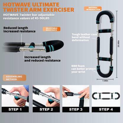 Transform Your Workout with the HOTWAVE Adjustable Arm Trainer - Ultimate Chest and Shoulder Muscle Builder for Home Fitness