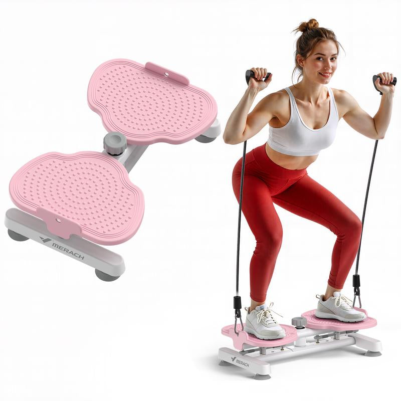 Merach Waist Twist Machine Toned Abs Waist Twister Can Stand with Feet Apart Double Non-Slip No Noise Use Exercise Equipment Abdominal Roller Workout