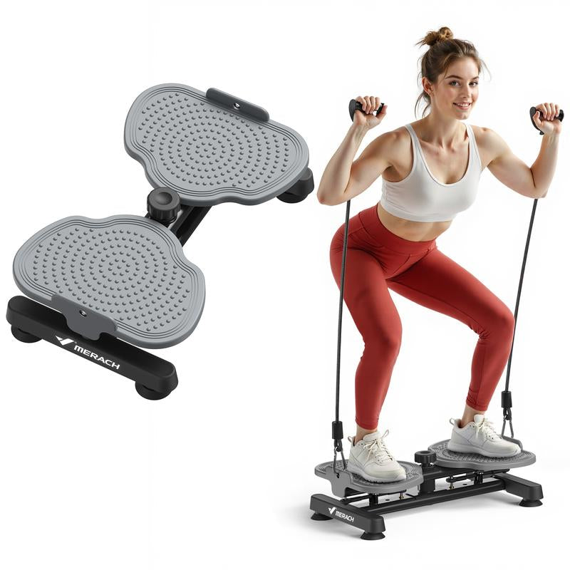 Merach Waist Twist Machine Toned Abs Waist Twister Can Stand with Feet Apart Double Non-Slip No Noise Use Exercise Equipment Abdominal Roller Workout