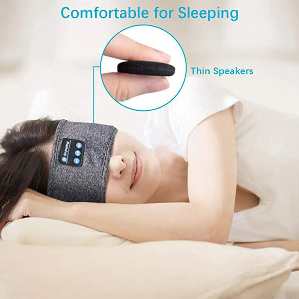 Experience Ultimate Comfort with Bluetooth-Compatible Sports Sleeping Headband - Wireless Headphones & Eye Mask Combination
